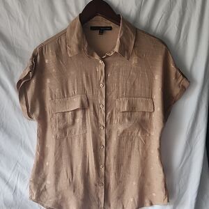 Harve Benard Tan Button-Up Women's